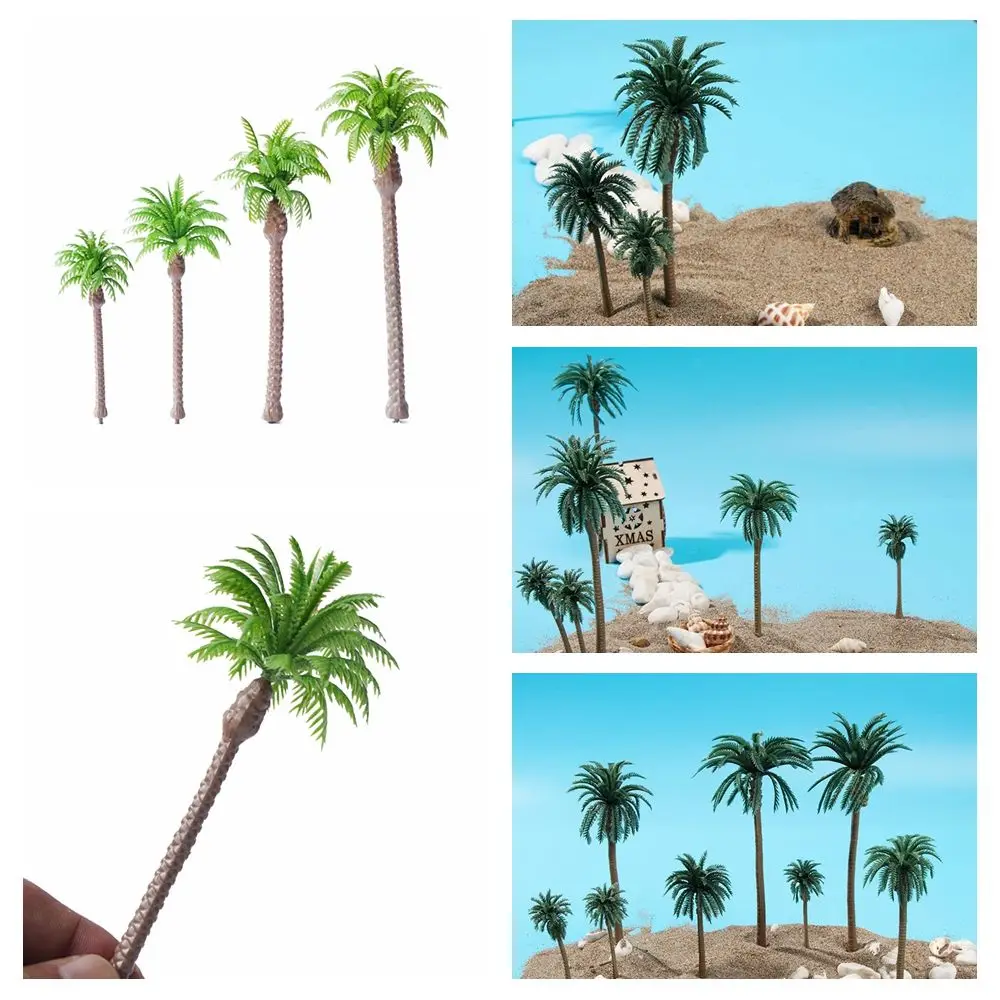 

10pcs Ho Scale DIY Train Railroad Miniature Artificial Coconut Landscape Palm Tree Model Beach Seaside