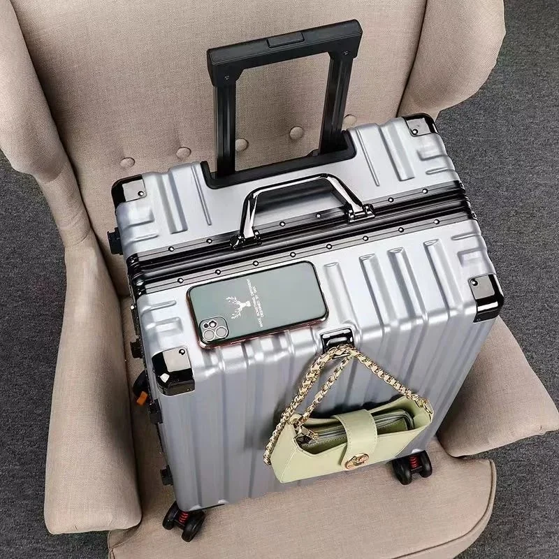 New trolley case, female aluminum frame luggage, male large capacity travel case, thickened password box, hook mounted chassis