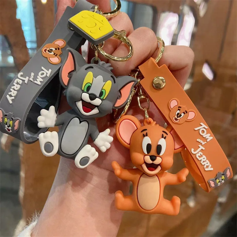 

Tom and Jerry Cartoon Anime Figure PVC Doll Keychain Bag Keyring Ornament Accessories Children's Toys Birthday Gifts