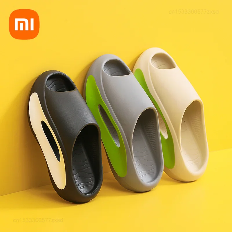 

Сандалии Xiaomi для мужчин и женщин, Эва, мягкая подошва, толстая подошва, Нескользящие, износостойкие, для дома и улицы, пляжные шлепанцы для пар, летние Тапочки