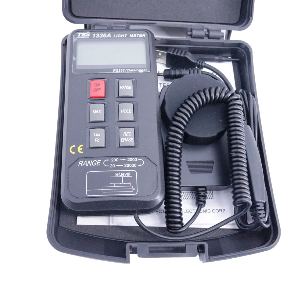 TES1336A Измеритель освещенности Цифровой тестер 20/200/2000/20000 Люкс TES-1336A