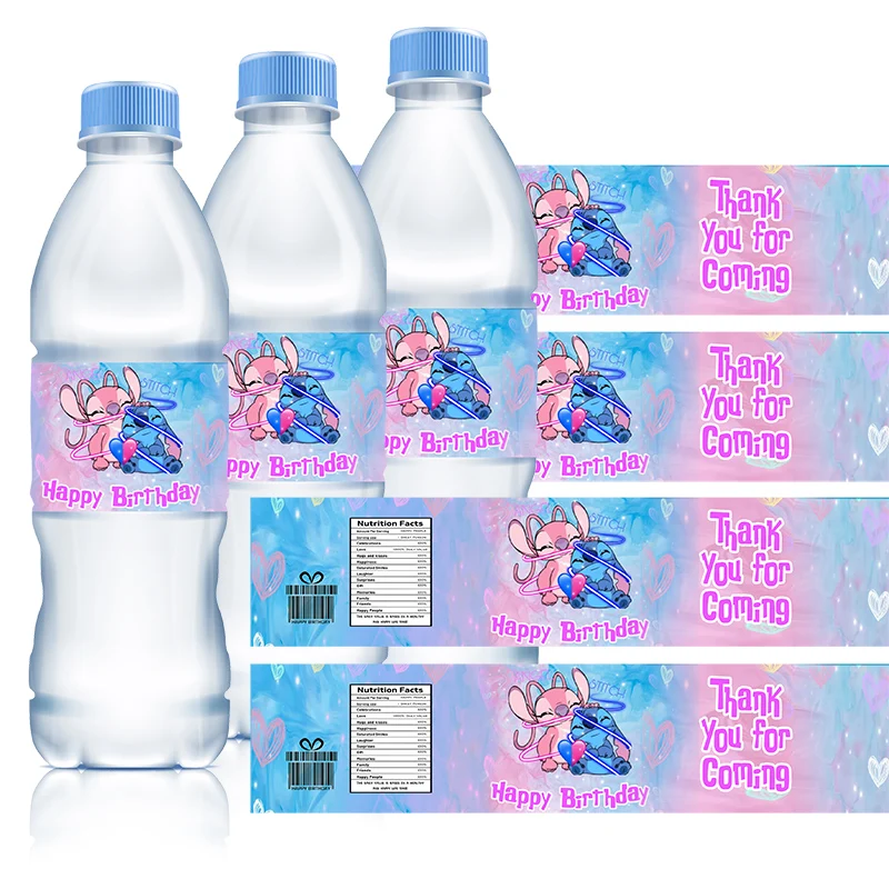 Water Bottle Labels for Disney Lilo and Stitch Party Supplie