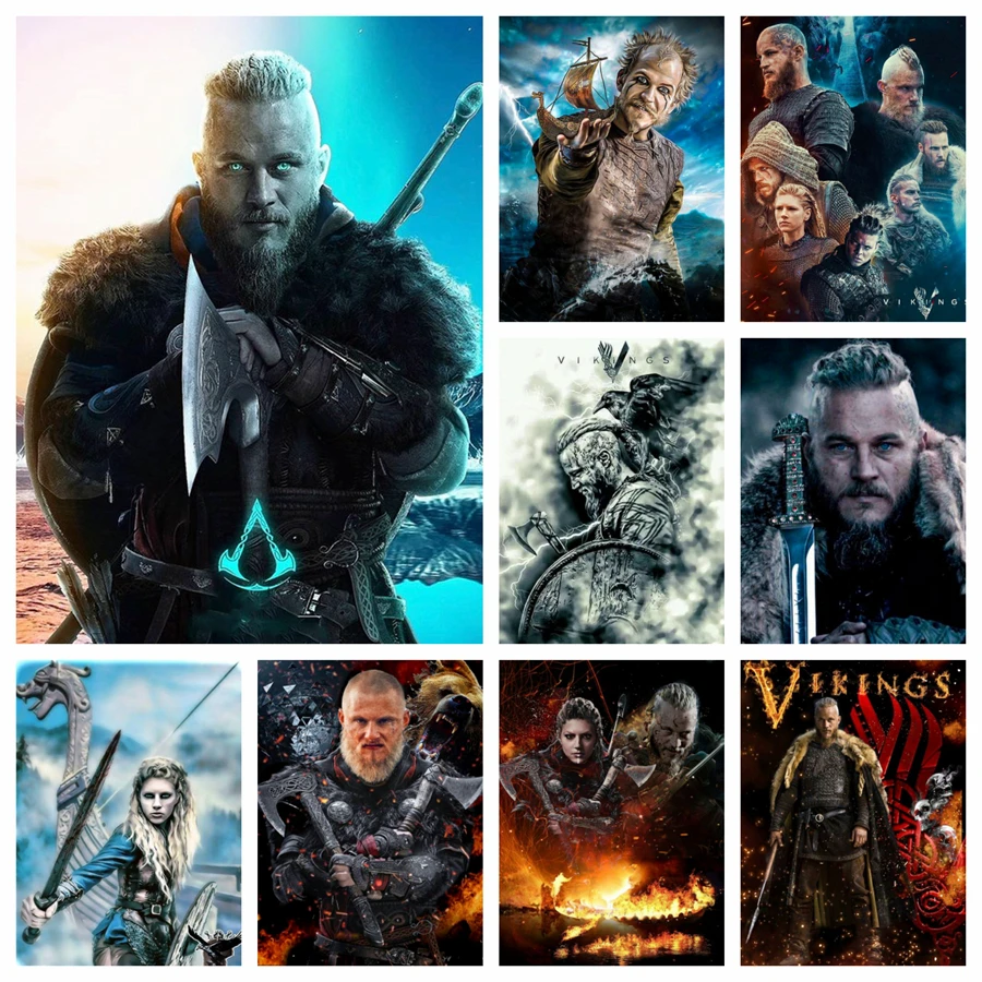 Классический Сериал Викингов Рагнар Лотброк Алмазная Живопись Полная Круглая