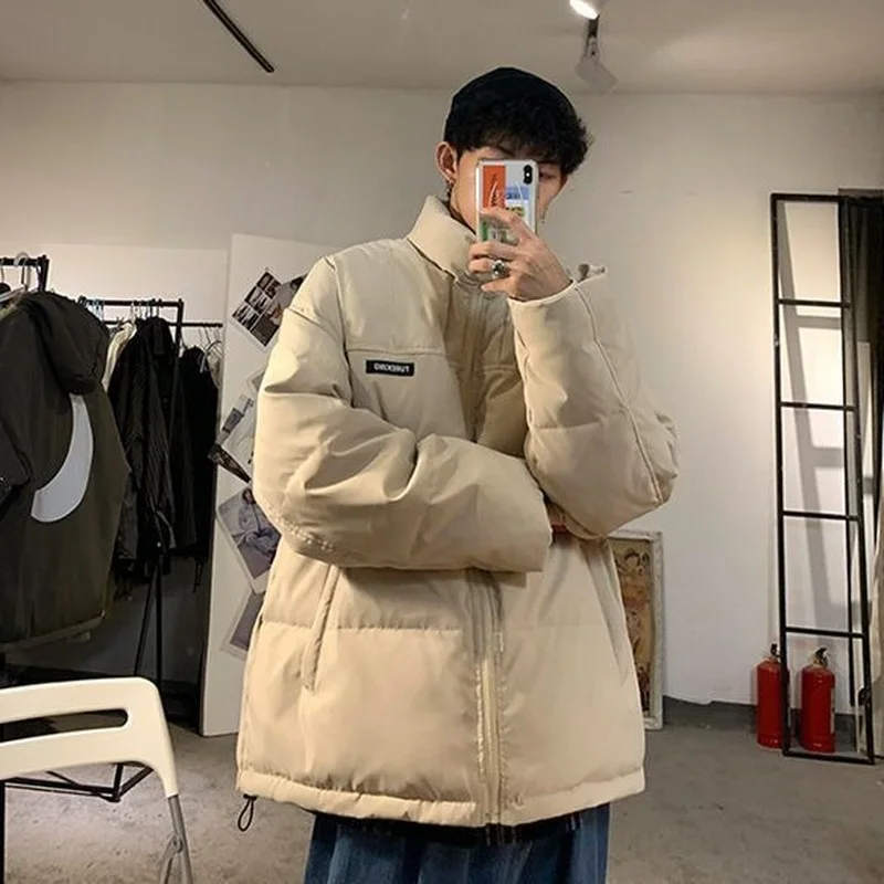 

2022 Warm Jackets Coats Men Streetwear Fashion Parkas Solid Thick Stand Collar Bread Winter Coat for Men Jaqueta Masculina E619