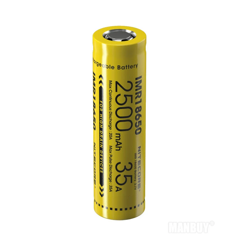 NITECORE IMR18650 2500 мАч 35 А 3 7 В литий-ионная защищенная аккумуляторная батарея высокой