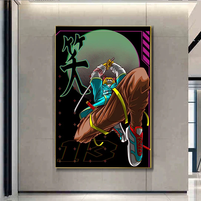 Плакаты Cybercat В Японском Стиле Современный Кибер-автомобиль С Принтами Животных