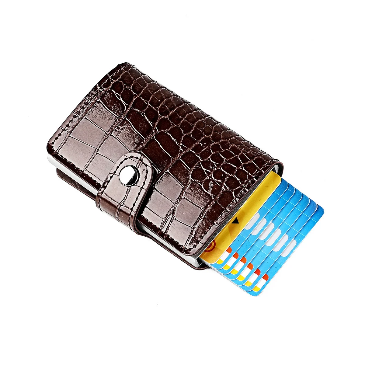 

Мужской кожаный бумажник «Аллигатор» с RFID-блокировкой
