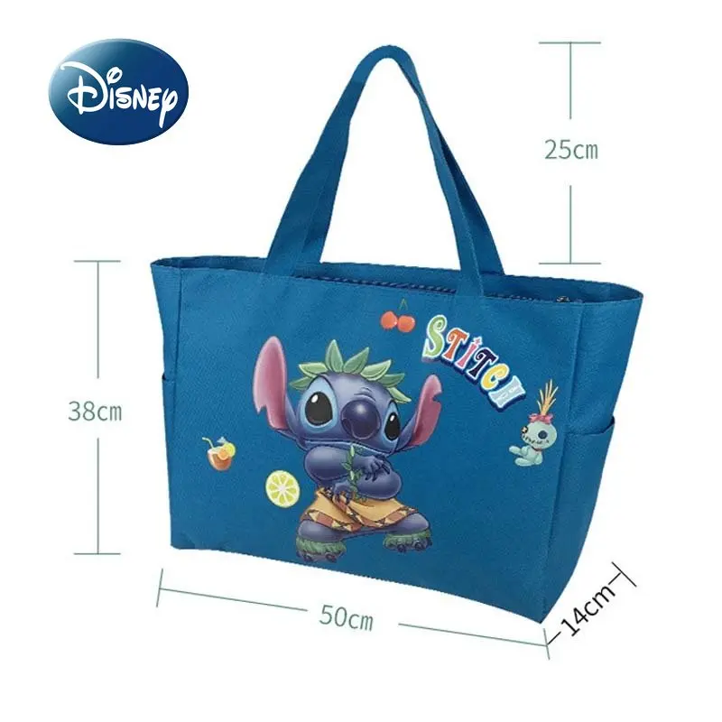 Disney Stitch New Women's Handbag Cartoon Fashion Travel Bag Large Capacity Multi Functional Shoulder Bag Canvas Waterproof