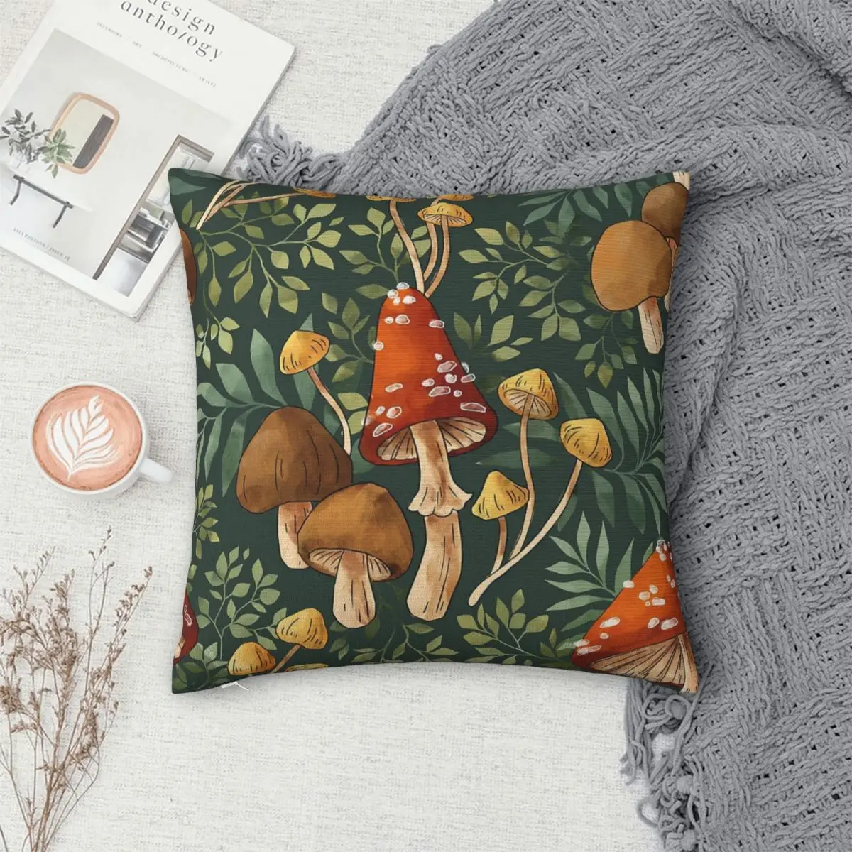

Наволочка с рисунком в виде грибов