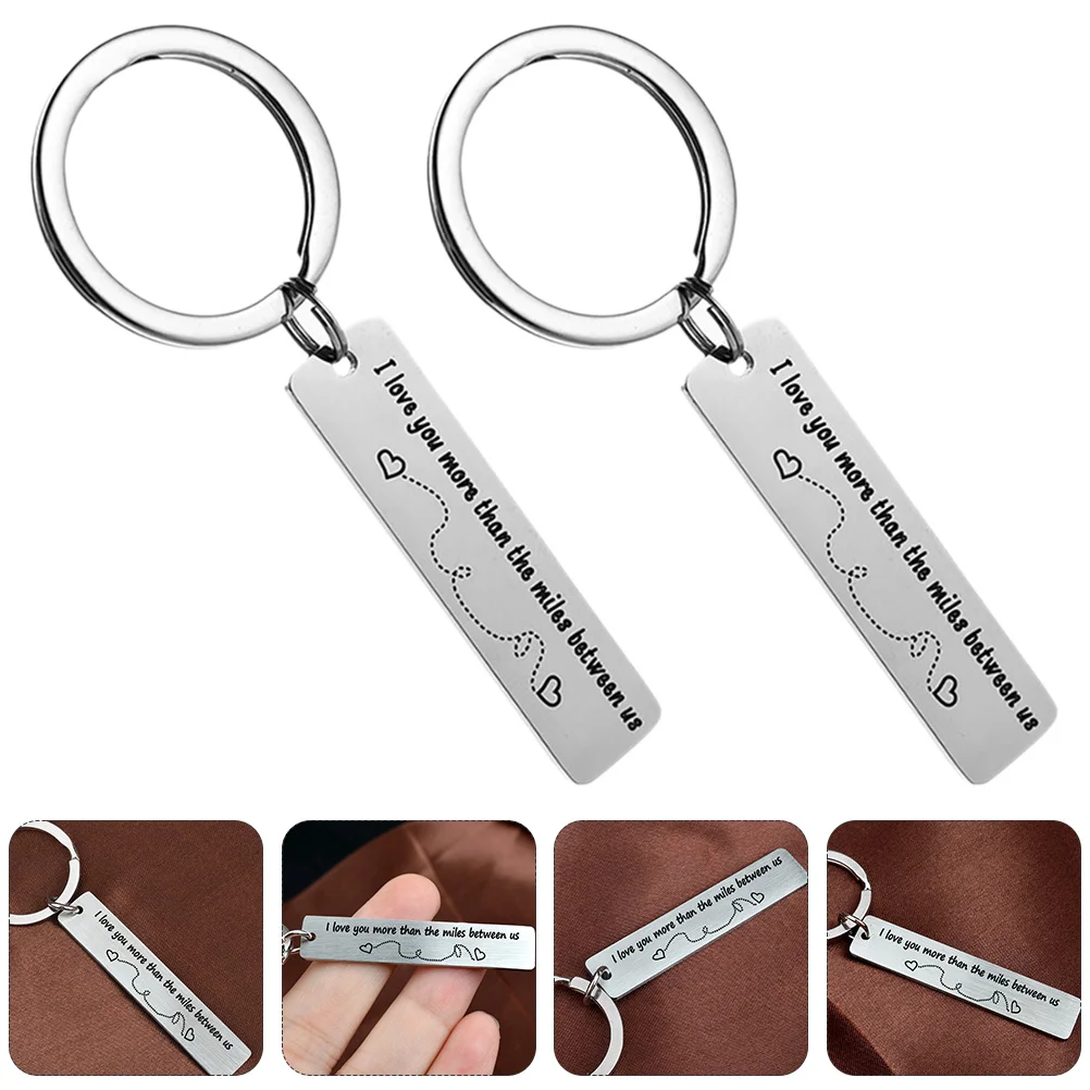 

Key Keychain Gift Chains Pendant Couple Charm Going Stainless Ring Traveli You Love Relationship Distancemetal Steel Practical