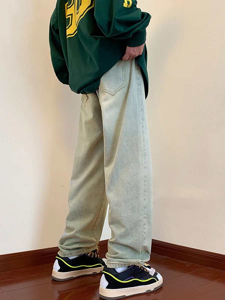 Four Seasons Men Clothing European and American Hip-hop Casual Loose Straight Wide-leg Trousers Fashion Streetwear Ins Hot Sale