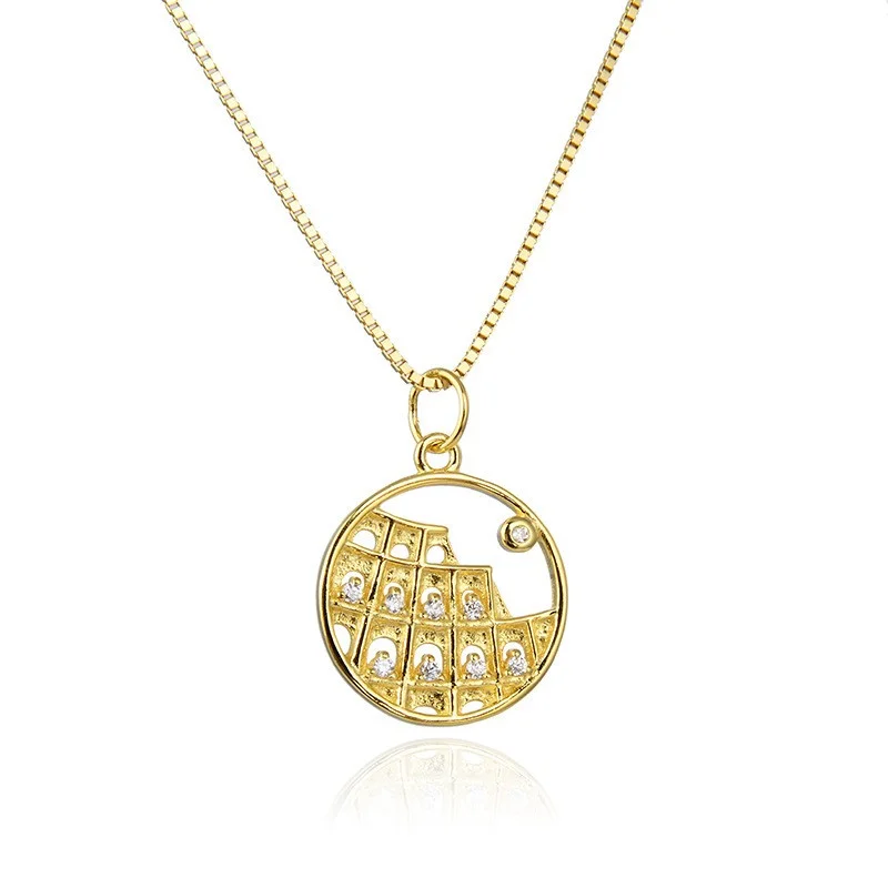 

Lefei ювелирные изделия из серебра 925 пробы, модное роскошное милое креативное циркониевое старинное круглое ожерелье в виде замка для женщин, свадебные подвески, подарок