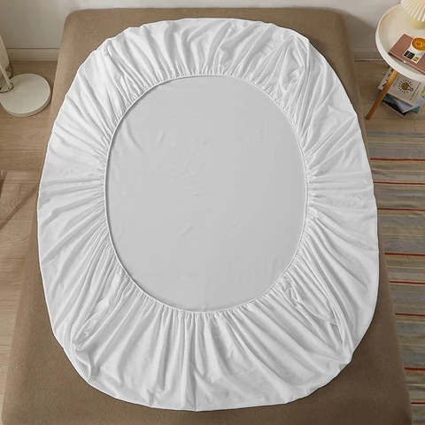 Однотонная простыня из хлопка с резинкой king-size