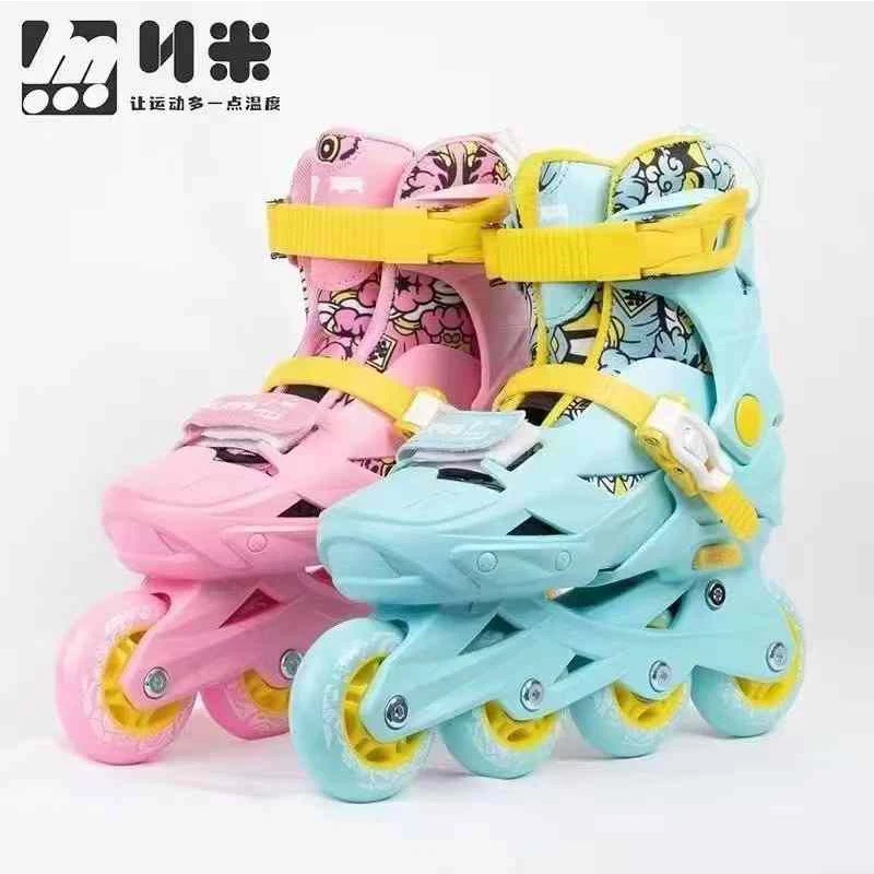 Sunisif роликовые коньки Patines en linea с тормозом 83A Колеса из полиуретана регулируемый