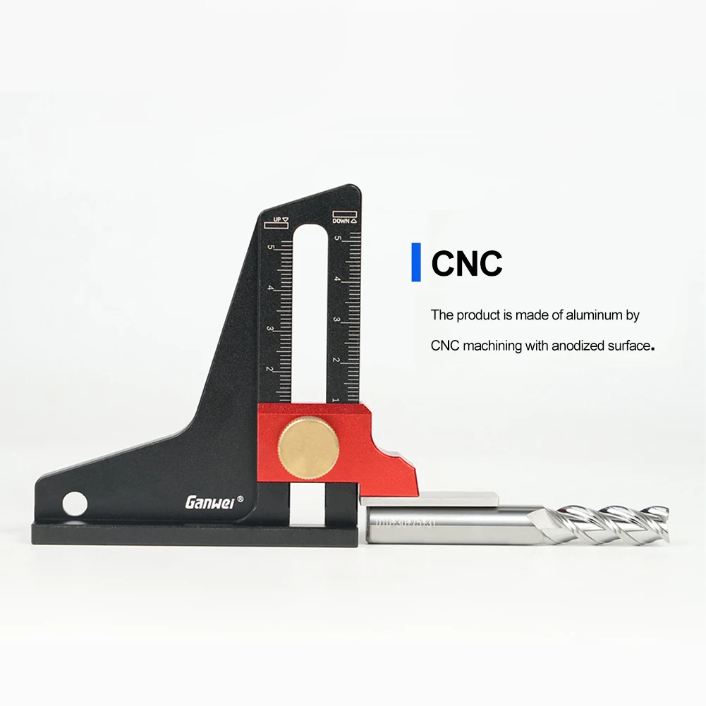 

Woodworking Height Gauge Al Alloy Height Depth Measurement Adjustable Dual Scale for Milling Cutter Trimming Machine Saw Blade