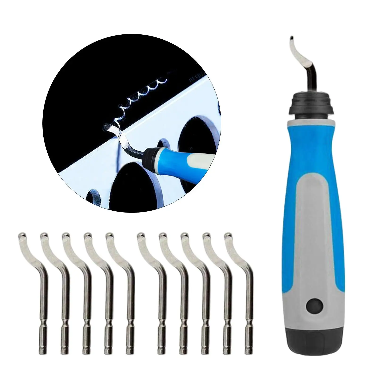 

Practical Ng8200 Deburring Tool Kit with 10PC Steel Burr Removal Cutting Deburrs Burr Remover Hand Tool PVC