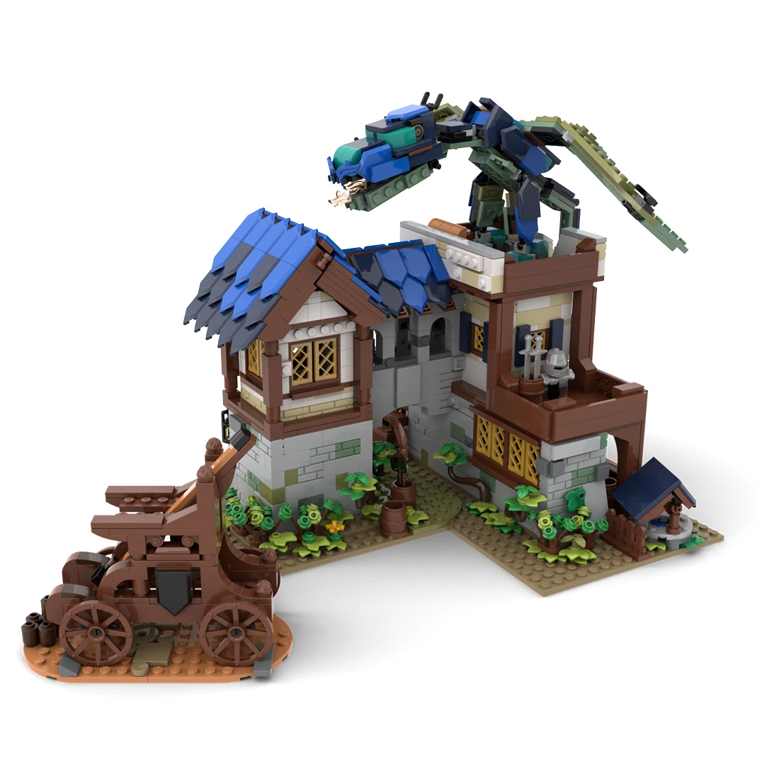

MOC-75365 Authorized 1427Pcs Dragon Attack Medieval Theme Style Small Particles Model Kits Building Blocks Toy Set