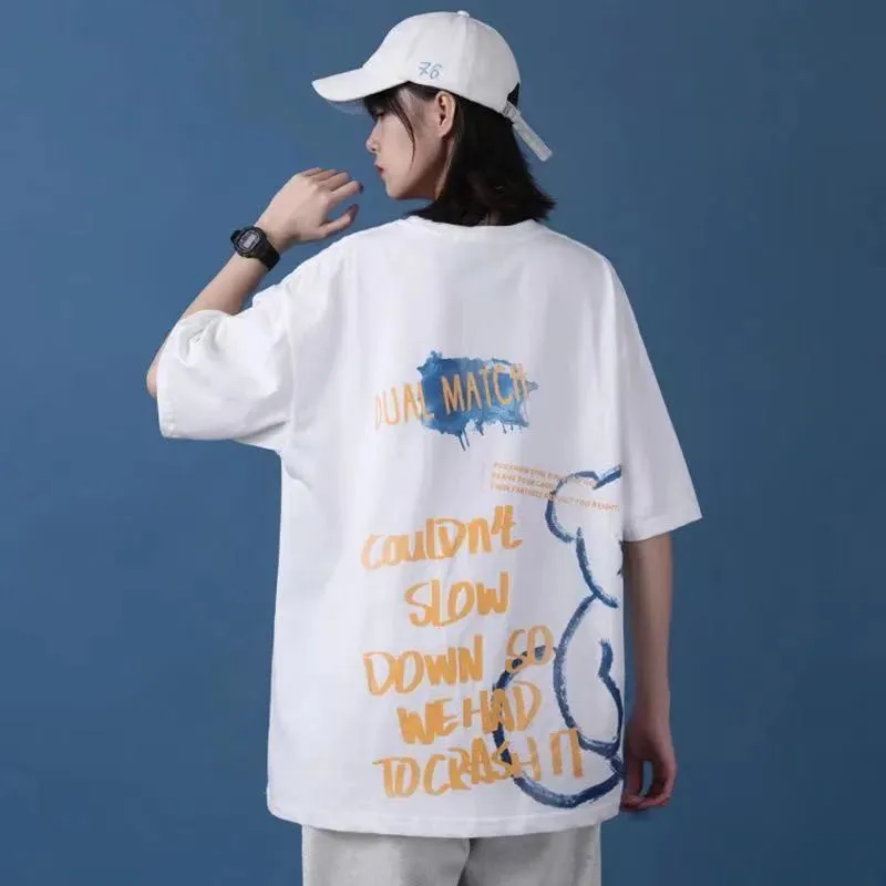 

Summer Short T Shirts for Girls Tees Korean Loose Half-Sleeve Tops Trend 2022 Women Clothing Student Couple Oversize Tshirt