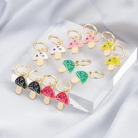 vg 6 ym unique earring for women cute mushroom hoops gold color wholesale charm hanging earrings trendy designer fashion jewelry