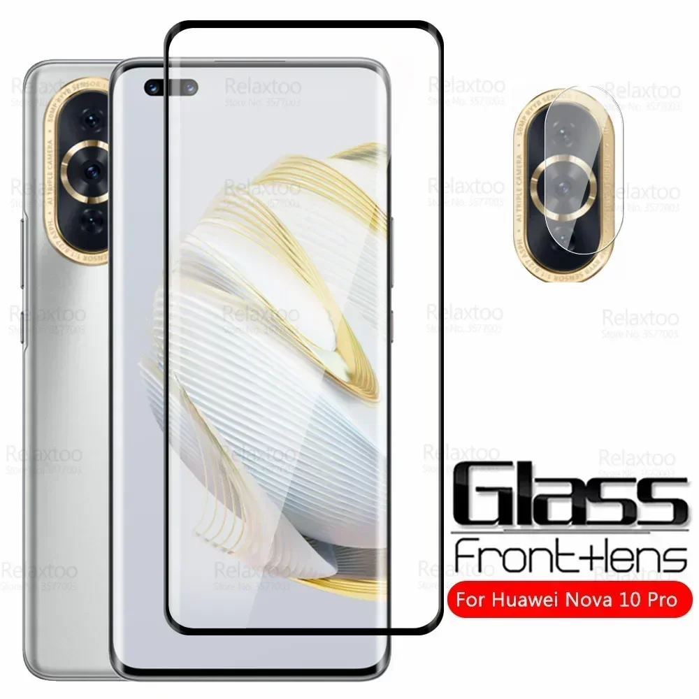 

2To1 3D Curved Protective Glass For Huawei Nova 10 Pro Camera Tempered Glass Huawey Nova10 10Pro Nova10Pro Screen Protector Film