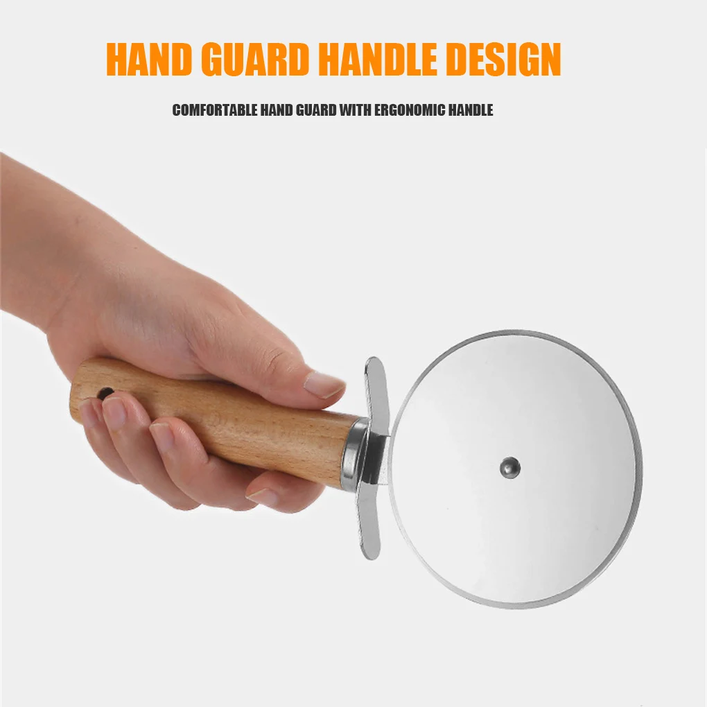 

2 Pieces Stainless Steel Pizza Wheel Server Handheld Slicer Pie Multifunctional Divider Slice Tools Household Supplies