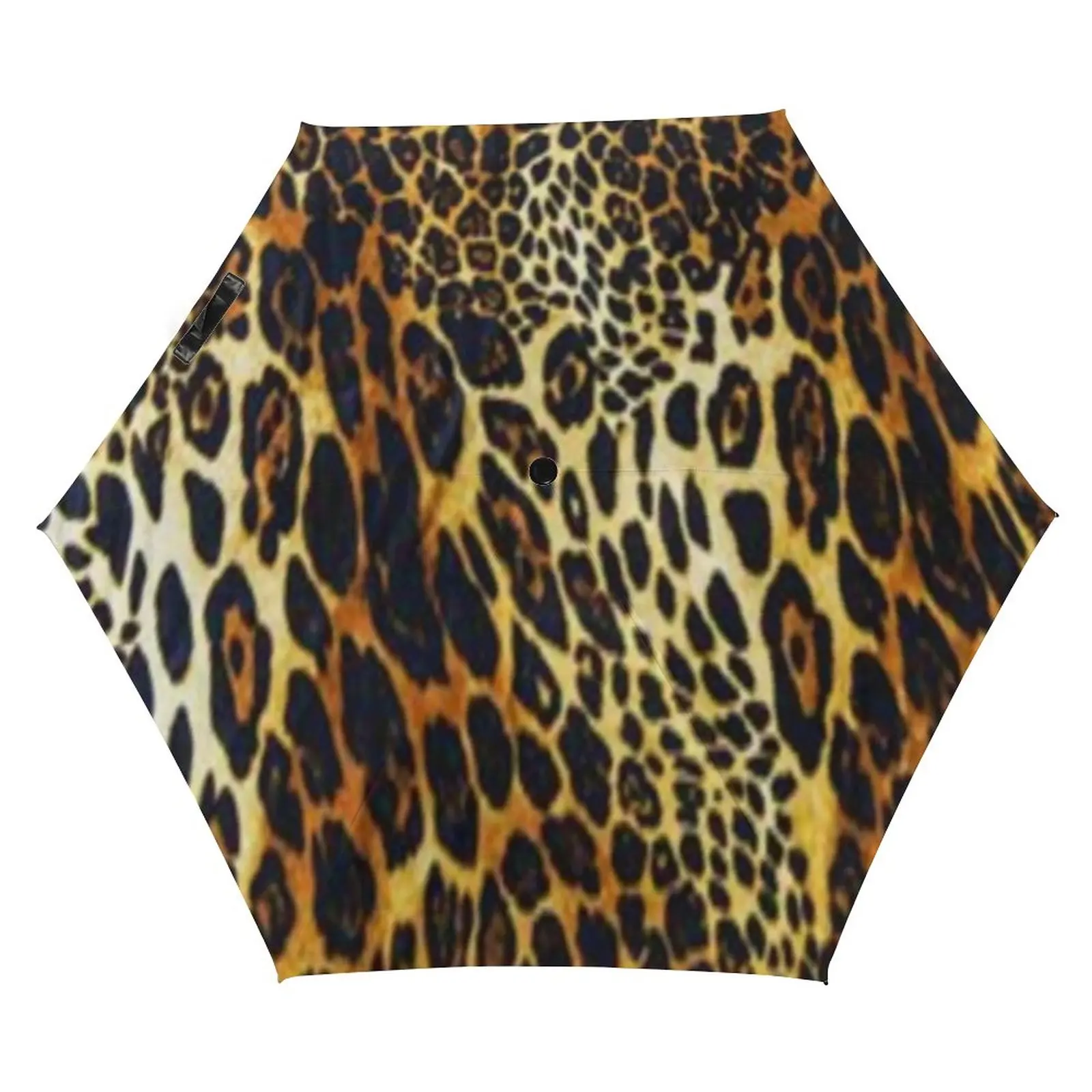

Tiger Print 5 Fold 6 Ribs Umbrella Wild Animal Skin Sun and Rain Pocket Umbrella Portable Umbrellas for Men Women