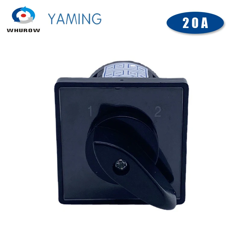 Электрический переключатель поворотный двухполюсный с двумя уровнями серебряных контактов и управляющей цепью HZ5B-20/2 на 20A.