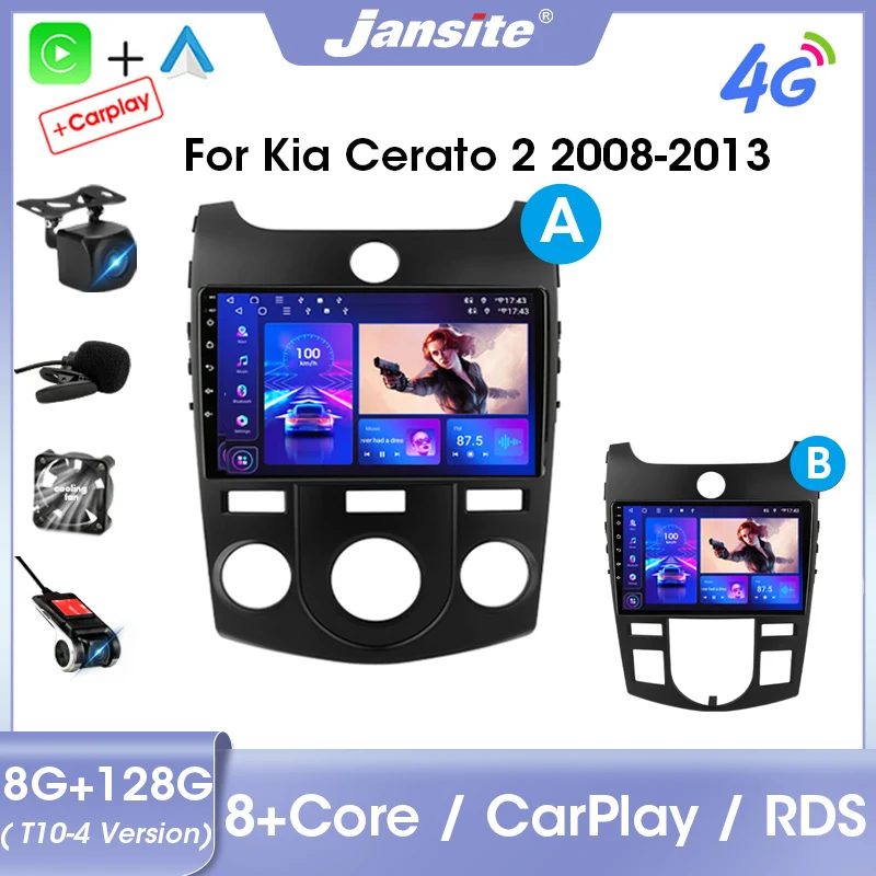 

Jansite 2Din Android 11.0 Car Radio Multimedia Video Player For Kia Cerato 2 TD 2008-2013 Carplay RDS Auto DVD Stereo IPS Screen