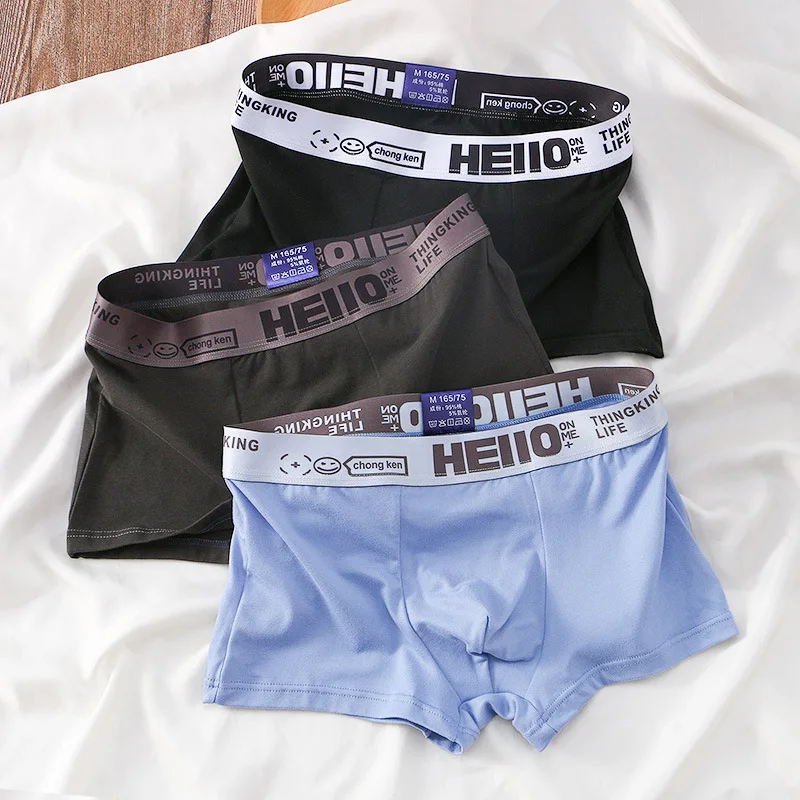 3pcs/Set Boxer Underwear Men Antibacterial Boxers Cotton Mens BoxerShorts Men's Panties Breathable Sexy Printed Underpants M-3XL