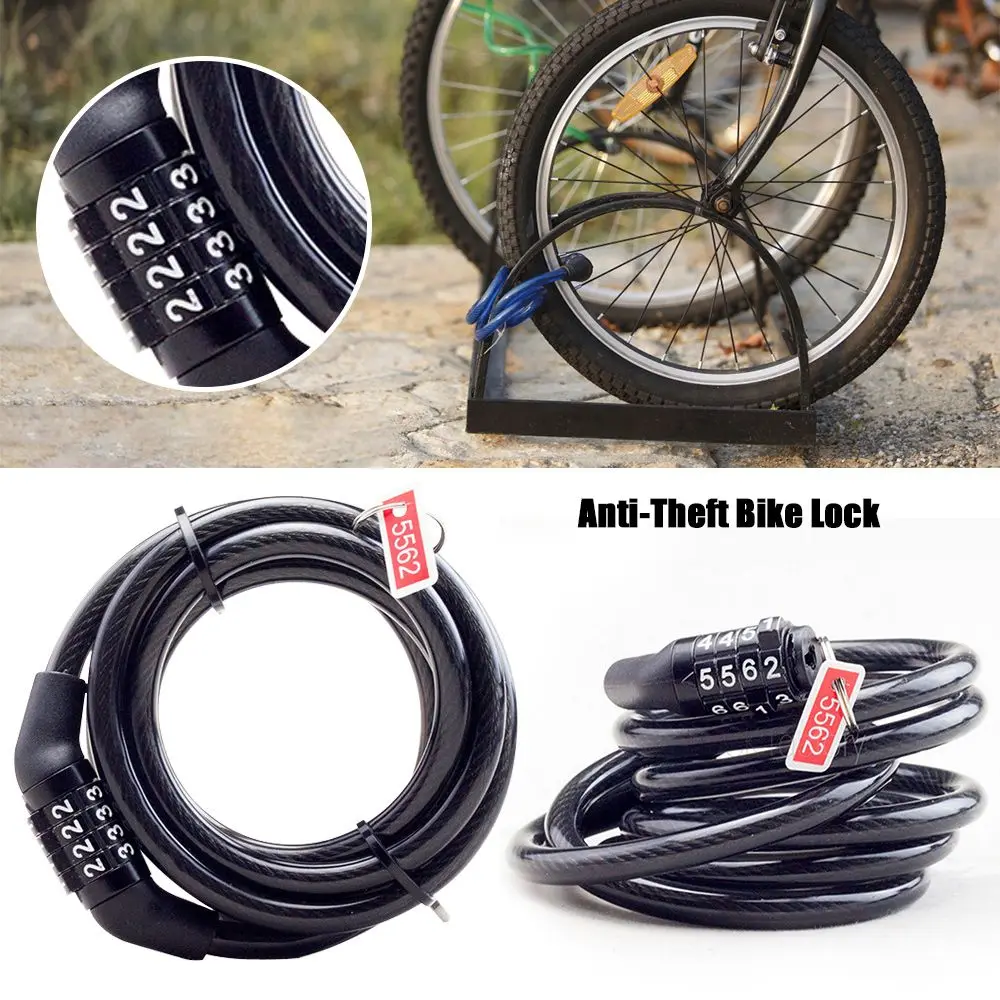 

Anti-Theft Bike Lock 4 Digit Code Combination Stainless Steel Cable Bicycle Security Lock Equipment MTB Bike Lock Bicycle Lock