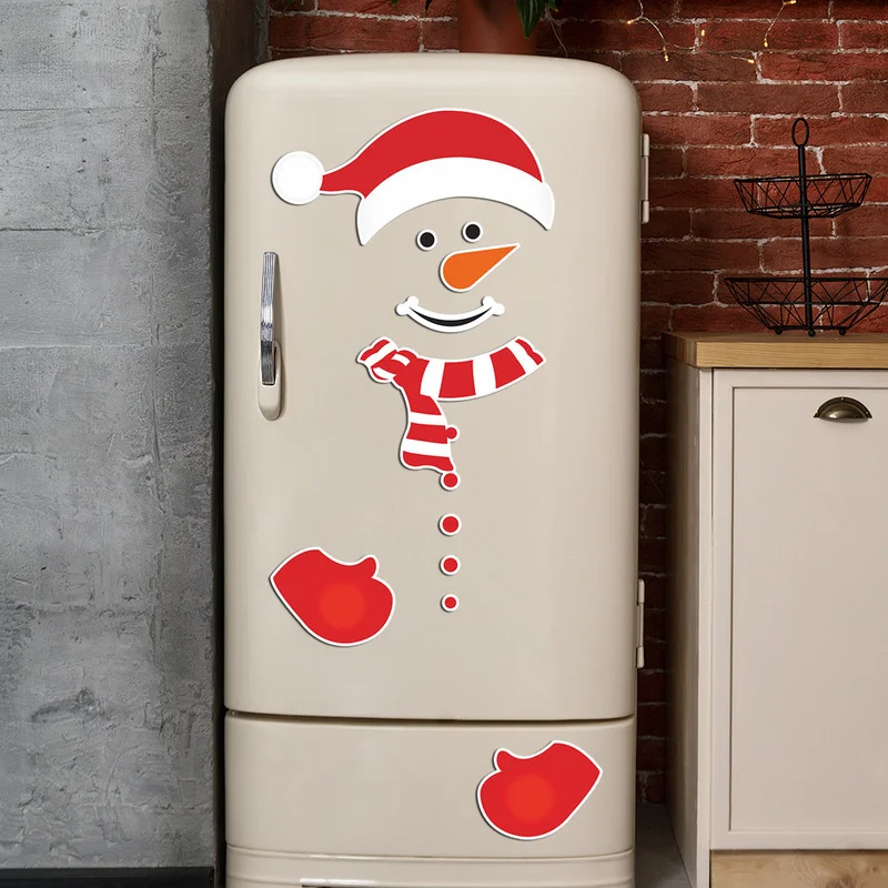 

Christmas Ornaments Snowman Magnetic Fridge Sticker Merry Christmas Decoration 2022 Xmas Gift Noel Kerst Decoratie 2023 New Year