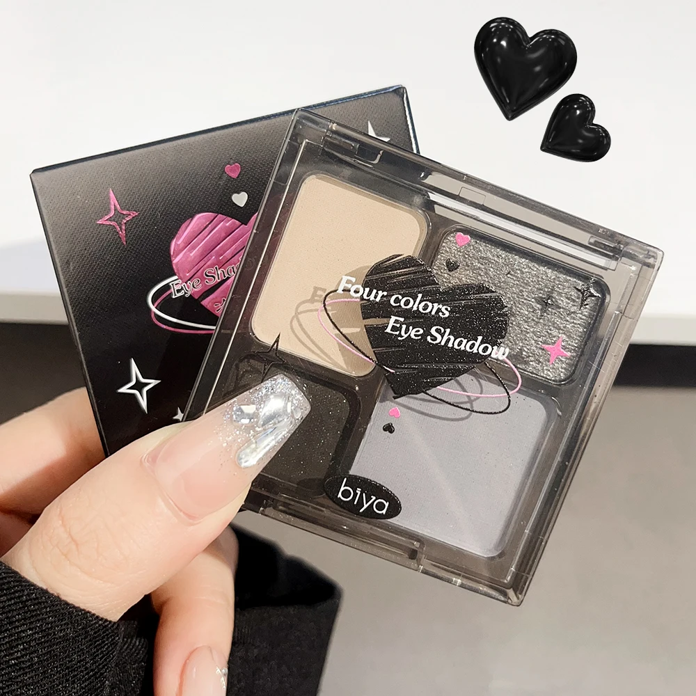 Блестящие дымчатые серые тени для век Палитра стойкие матовые перламутровые