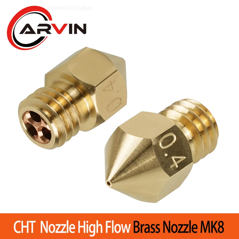 

2023 New 0.4mm 0.6mm 0.8mm Clone CHT Nozzle MK8 Brass Nozzles High Flow Three-eyes Print Head For Ender 3 3D Printer Accessories
