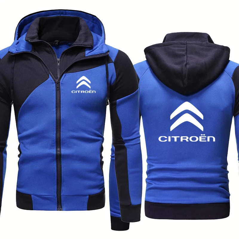 

Men's jackets Citroen Car Logo Printing Casual Fashion Casual Fake two Cotton High Quality Men's hooded zipper