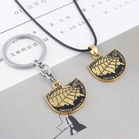 game death stranding metal necklace map logo key chains holder men women chaveiro cosplay jewelry accessories