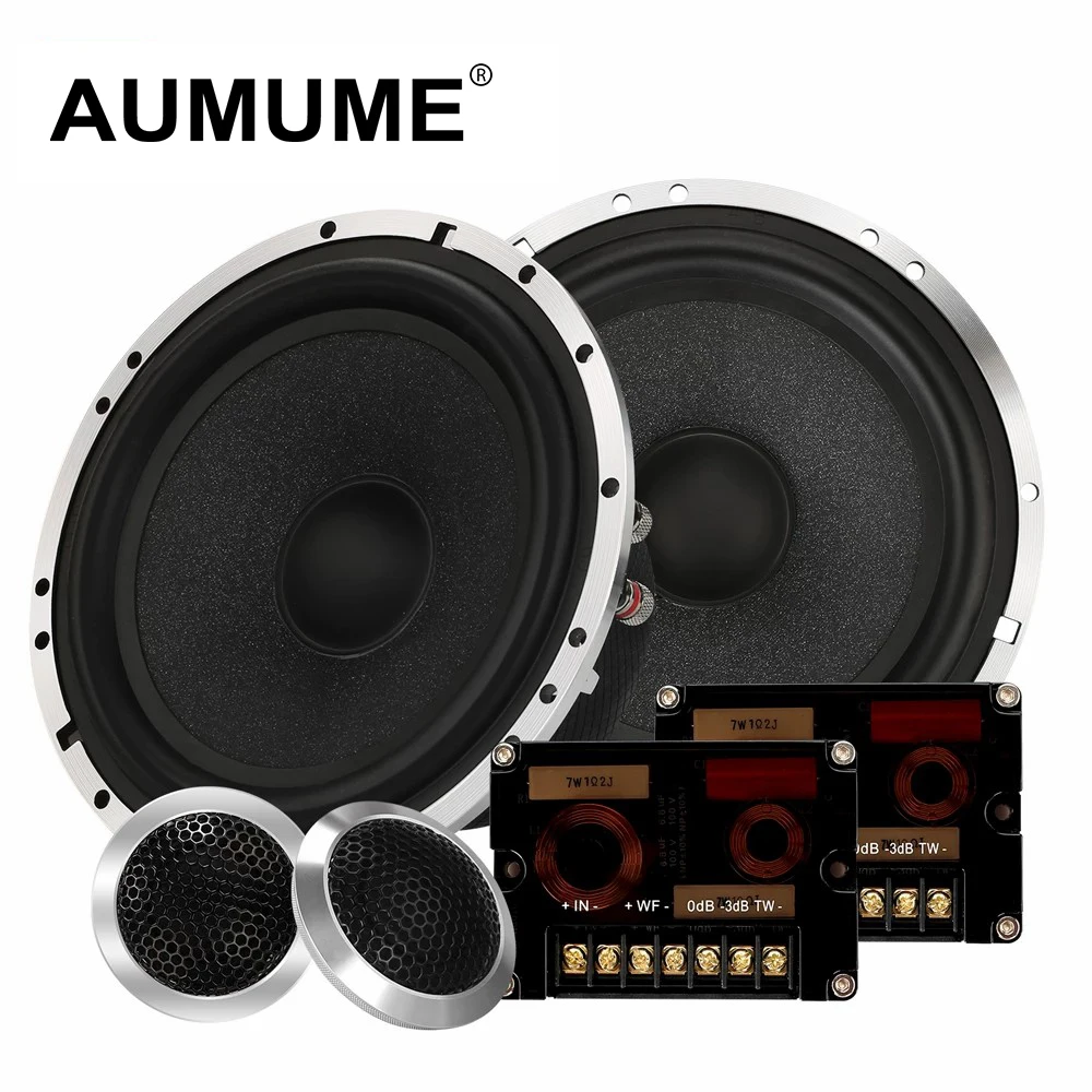 

SU602 6.5 Inch Car Component Speaker System 2 Way Auto Audio HiFi Stereo Speakers Set Tweeter Crossover Aluminum Frame