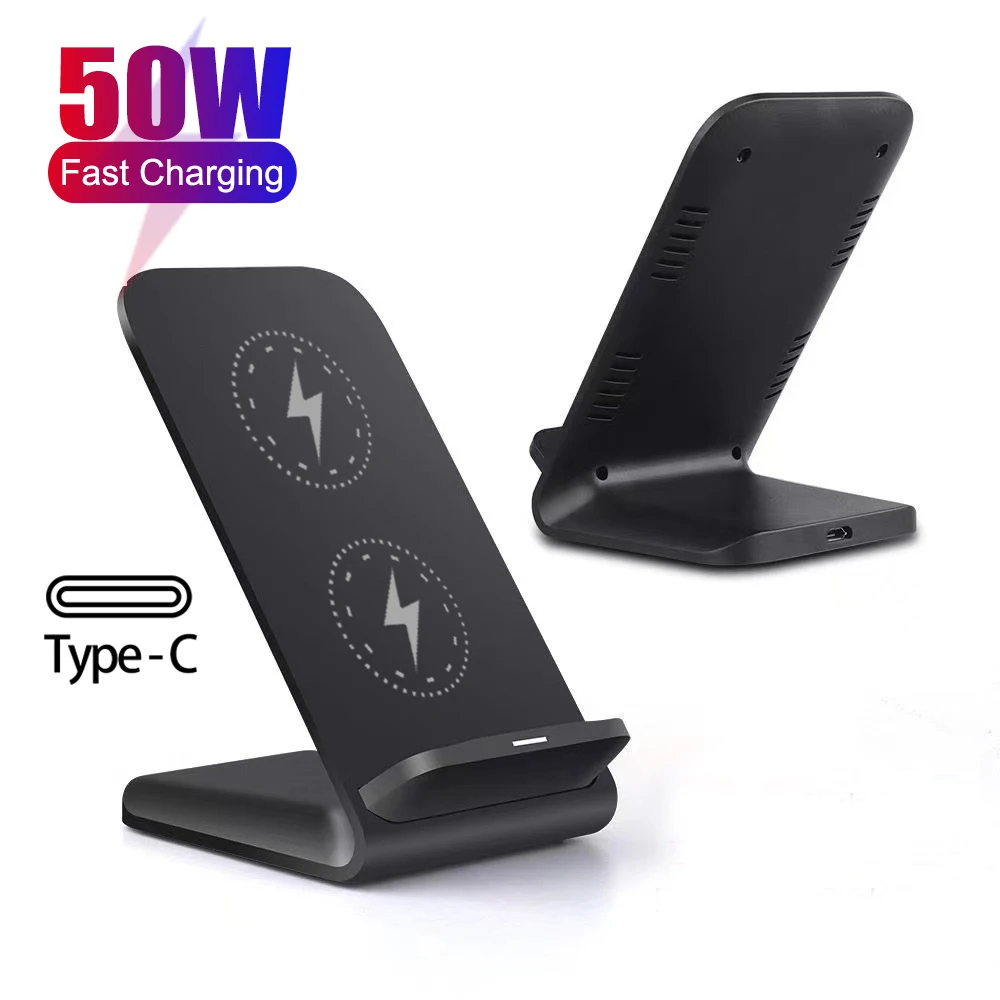 50W Wireless Charger Stand For iPhone 14 13 12 Pro Max Mobile Phone Desktop Fast Charging Station For Xiaomi Huawei Samsung