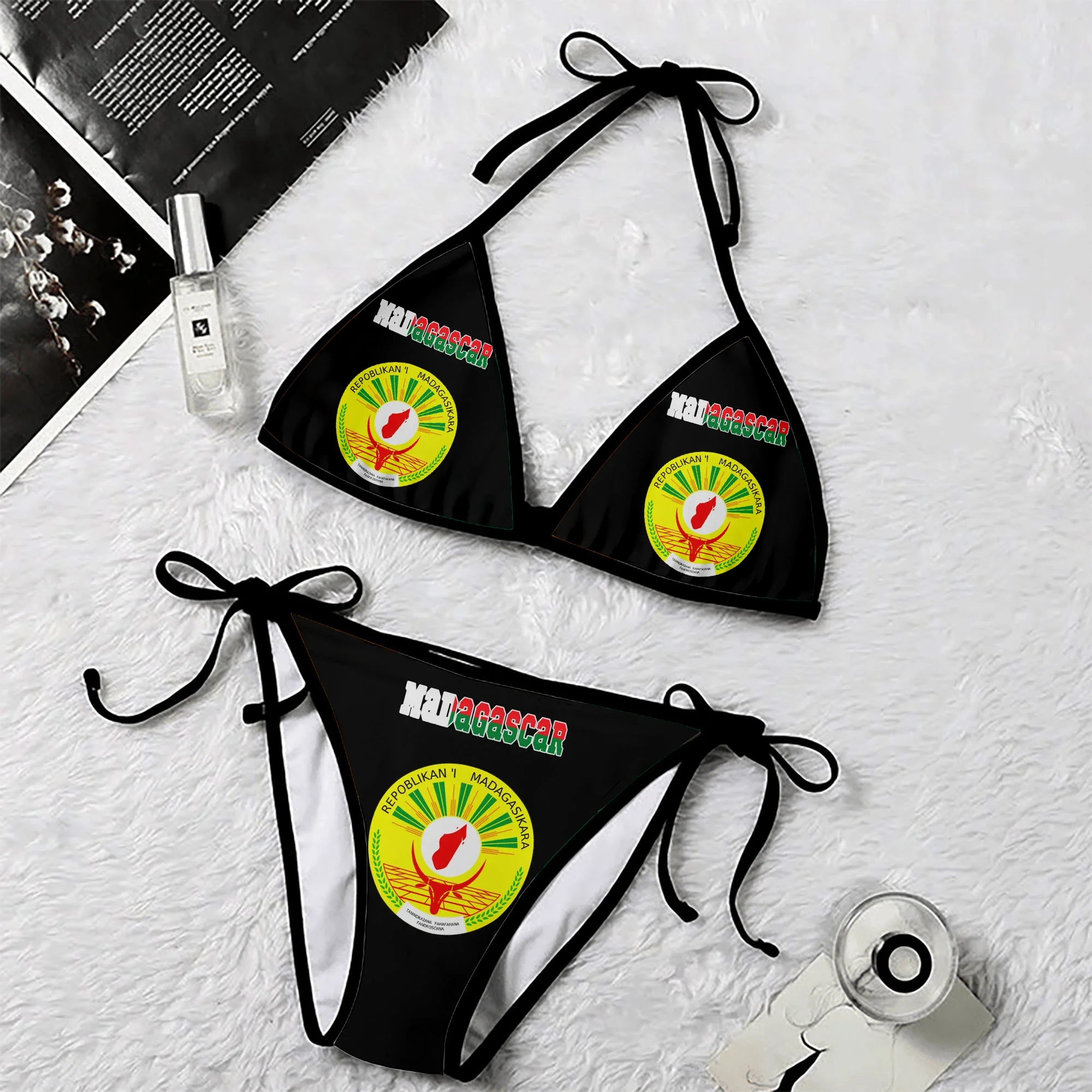 

Madagascar Independence Day Code And Map 3D Print Female Women Micro Bikini Set Summer Beachwear Sexy Beach Bathing Suits