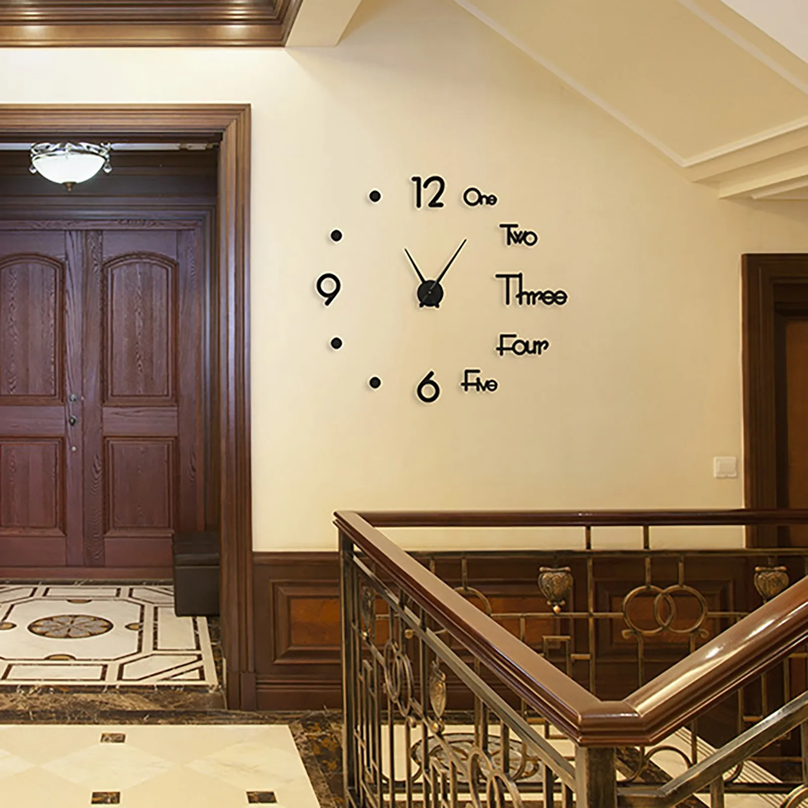 

Wall Sticker Clock Simple Clock Wall Decor for Kids Bedroom Nature Wall Decals Peel And Pink And Gold Decorations for Bedroom