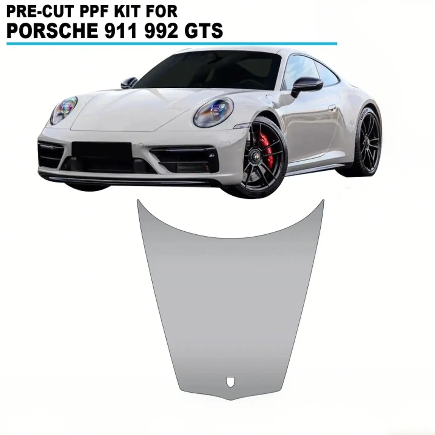 Фото Защитная пленка из ТПУ 8.5 Mil для бампера Porsche 911 992 GTS 2021-2025, предварительно вырезанный комплект PPF, прозрачная защита кузова от царапин №1