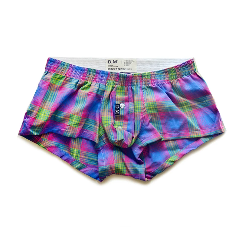 

Man's Underwear Panties Plaid Men's Shorts Boxers Underwear Men Cuecas Masculinas Breathable Thin Sexy Boxers Hombre Home Short