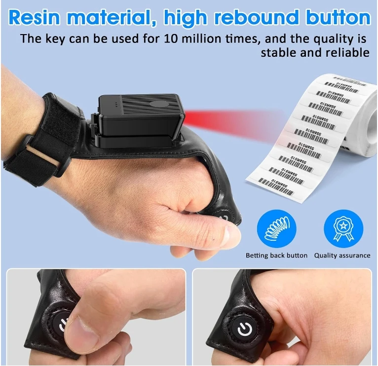 Symcode MJ-R80 Портативный сканер штрих-кода Finger Trigger Беспроводной носимый считыватель