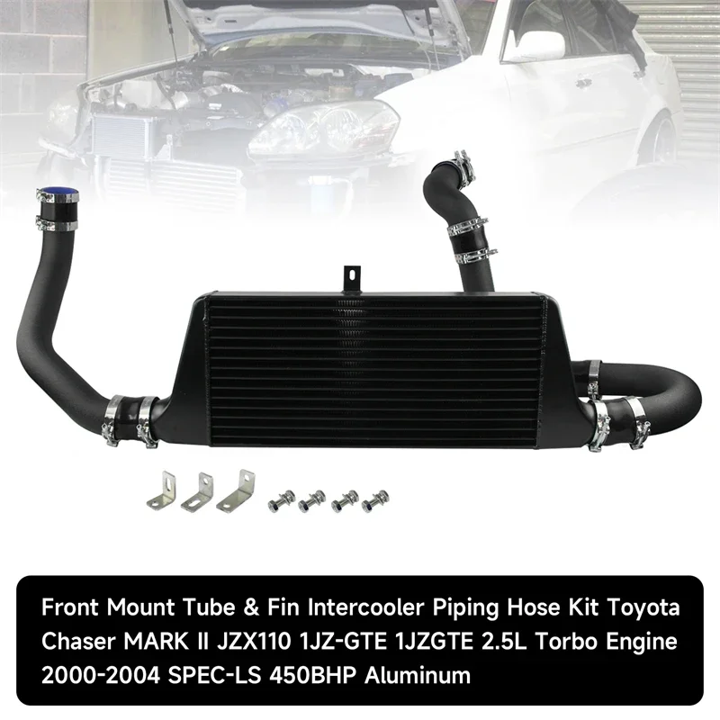 

Комплект трубок и плавников для интеркулера, Переднее Крепление для Toyota MARK II JZX110 1JZGTE 2.5L Torbo Engine 00-04 450BHP, алюминий, черный/синий/красный