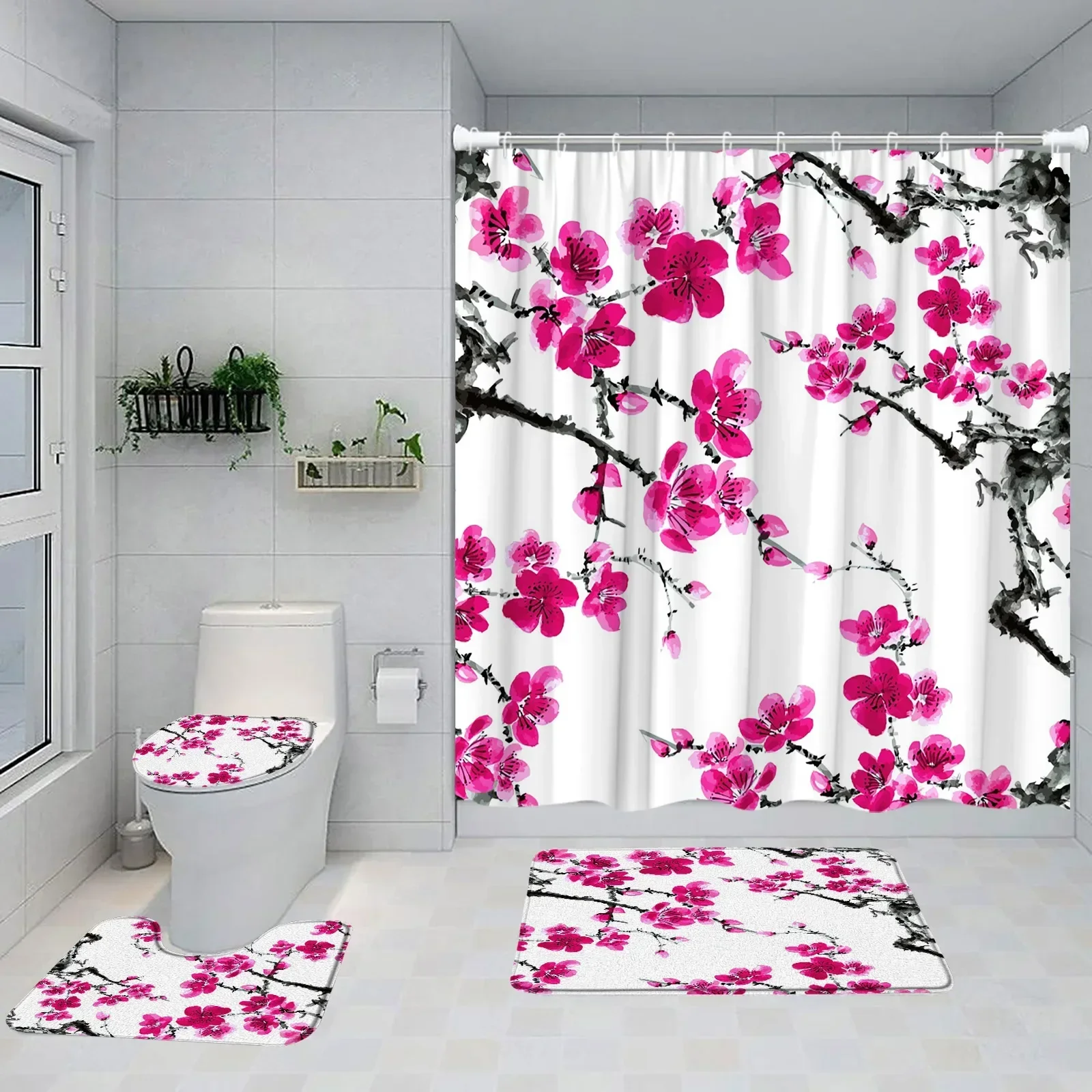 Чернильные занавески для душа в китайском стиле Nike