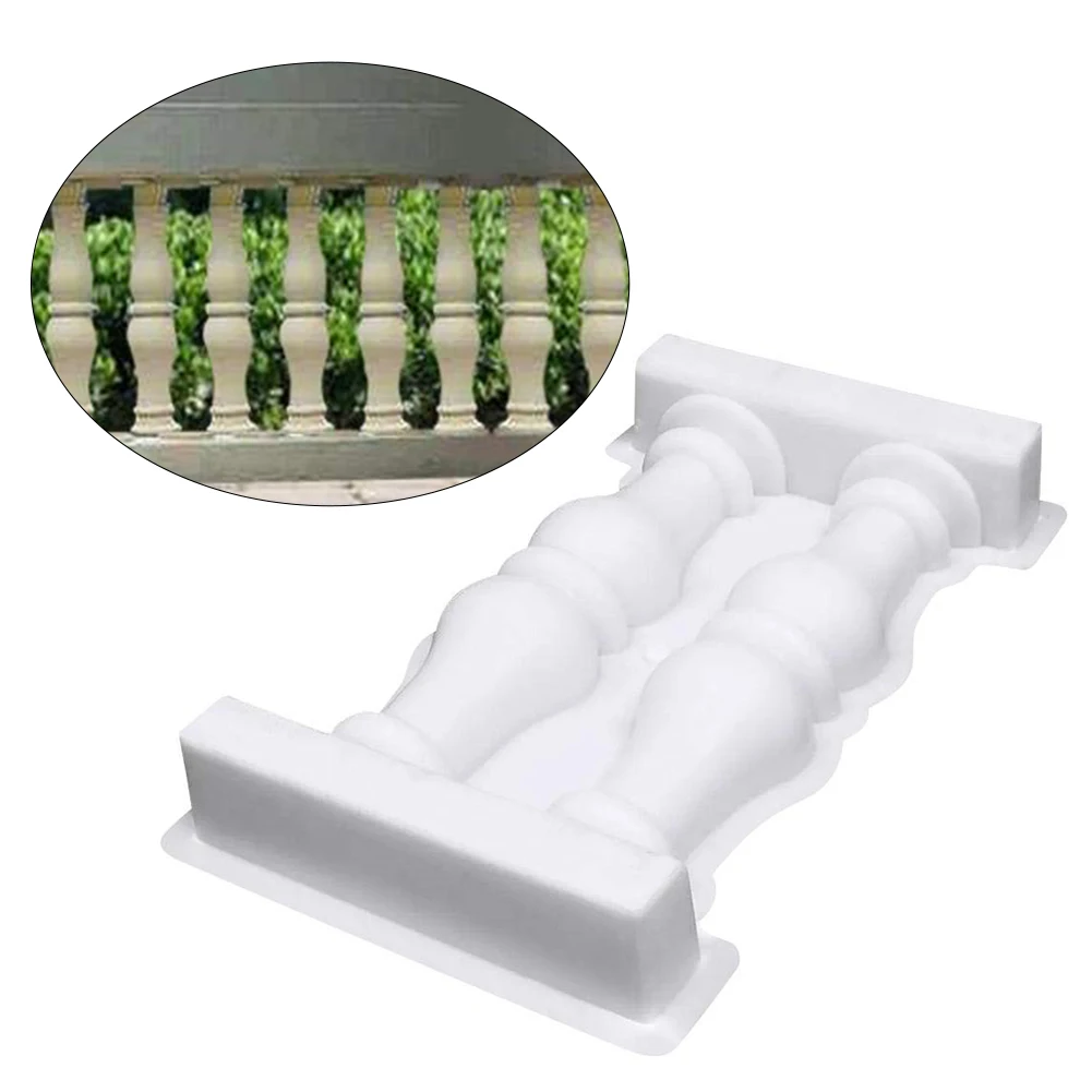 

Plastic Balcony Reusable Paving Building DIY Roman Column Mold White Outdoor Garden Fence Improvement Easy Apply Railing
