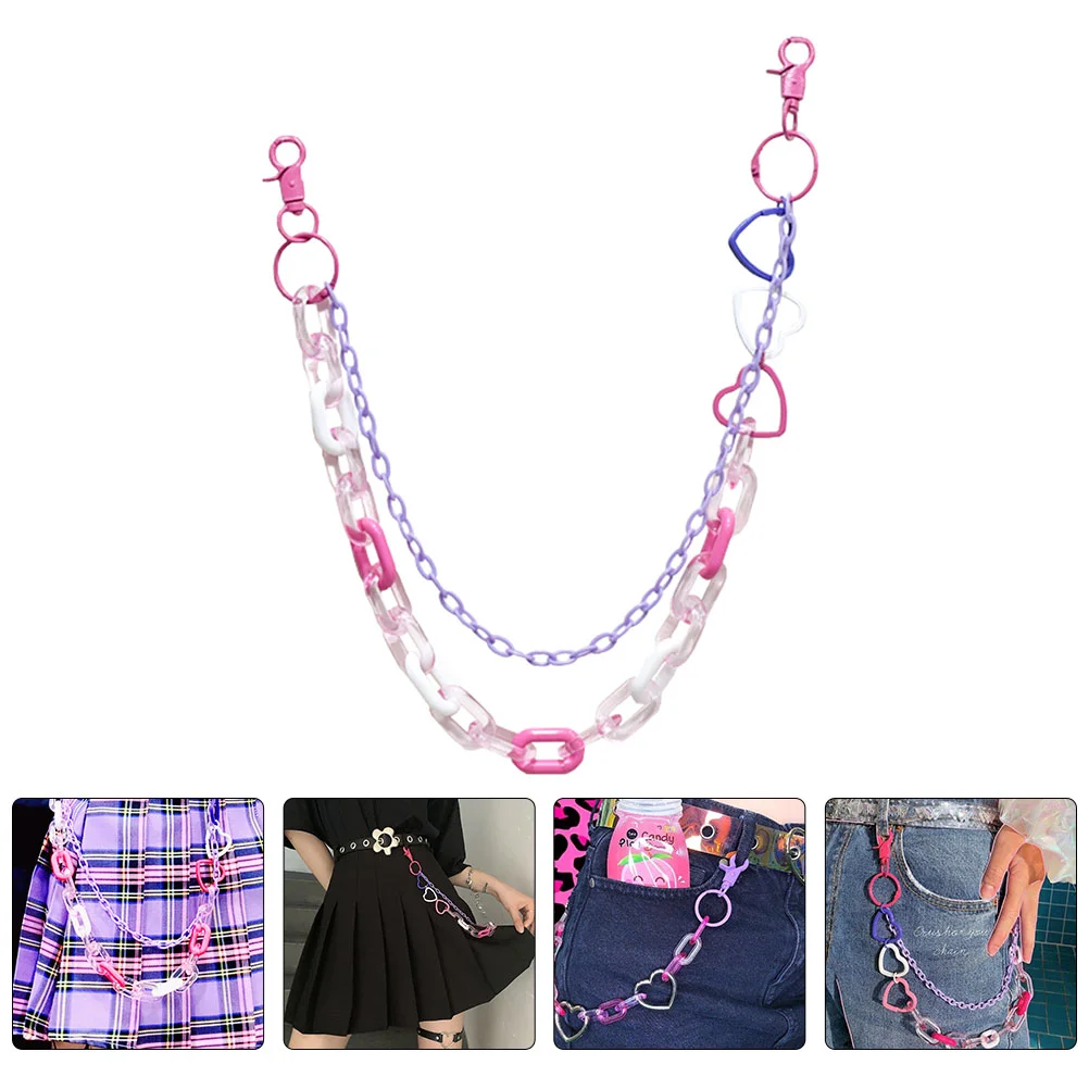 

Chain Waist Acrylic Link Belt Trousers Wallet Punk Jeans Decorative Hop Chains Pant Pants Hip Hipster Layereddress Jeanrainbow