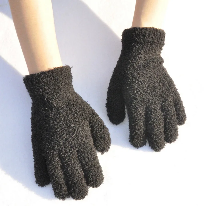 

Korean Winter Gloves Thick Warm Gloves Women Mitten Fashion Plush Heated Gloves Cashmere Fluffy Soft Finger Motorcycle Mittens
