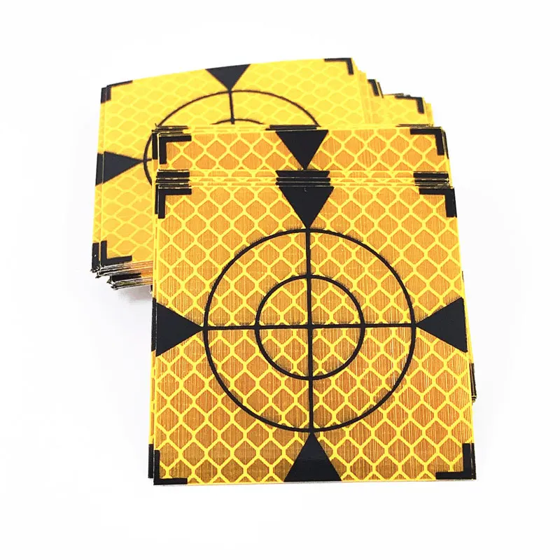 

100pcs 20~60mm Total Station Reflector Sheet Reflector Tape Target Survey Geography Fluorescent Yellow Reflective Sticke