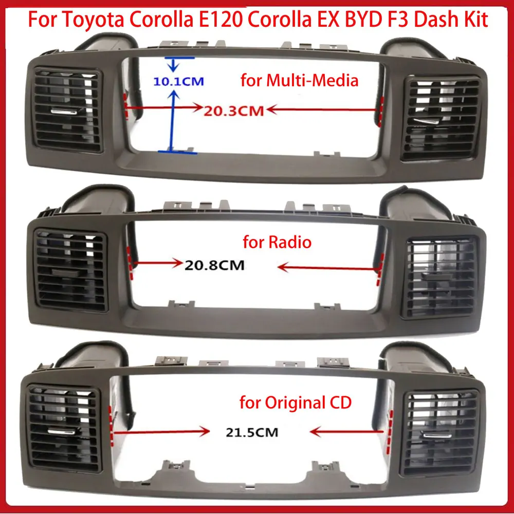 

2 din Car radio Center Audio Radio GPS Plate Panel Frame Fascia Replacement For Toyota Corolla E120 Corolla EX BYD F3 Dash Kit