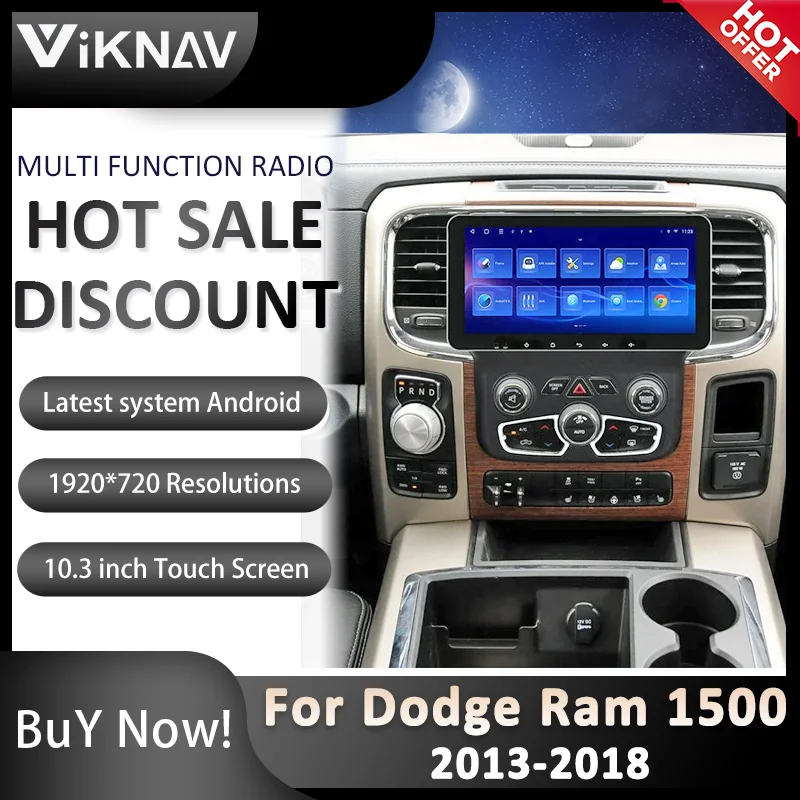 

Android Car Radio For Dodge Ram 1500 2013-2018 Multimedia player GPS Navigation Touch Screen Carplay Head Unit